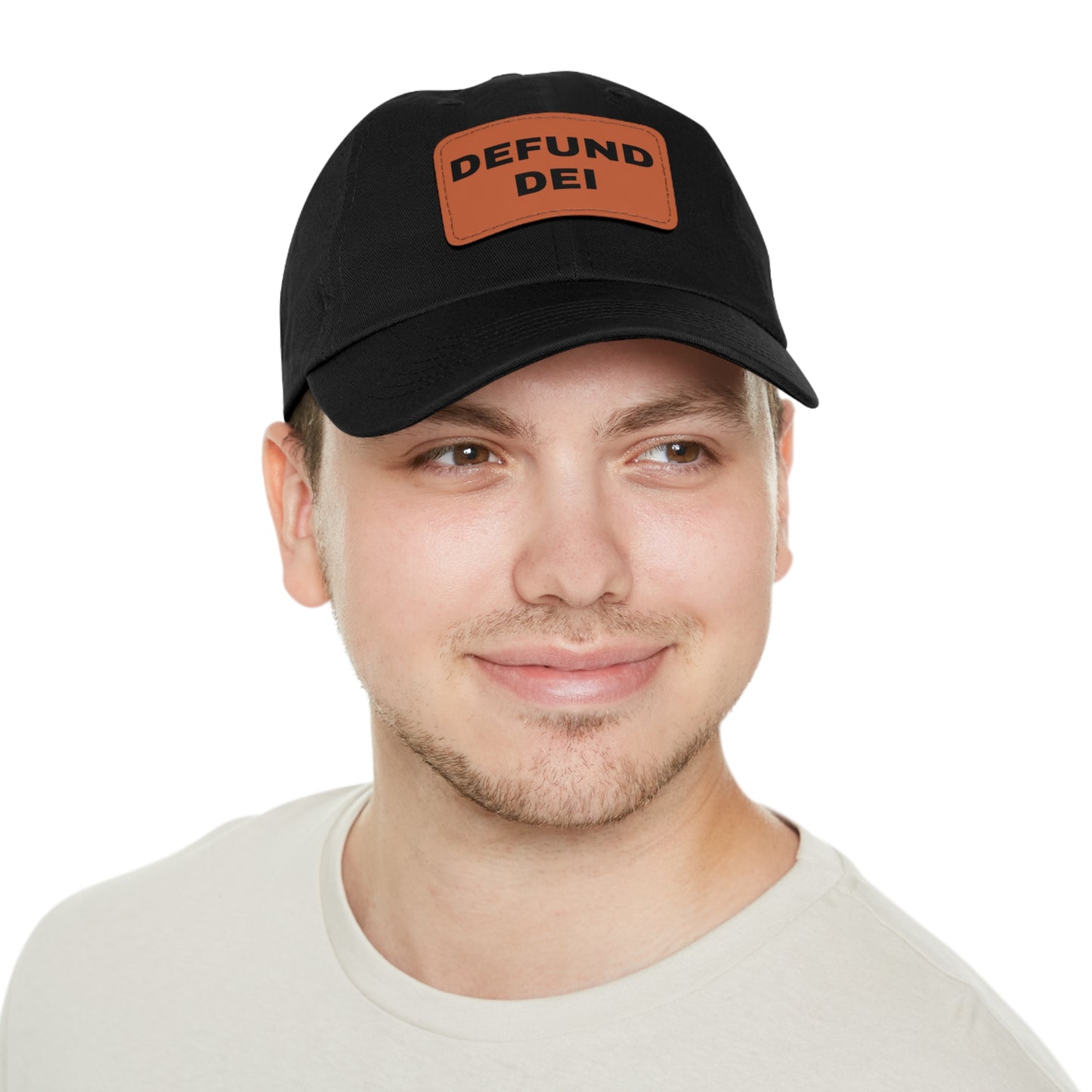 Defund DEI Hat with Leather Patch