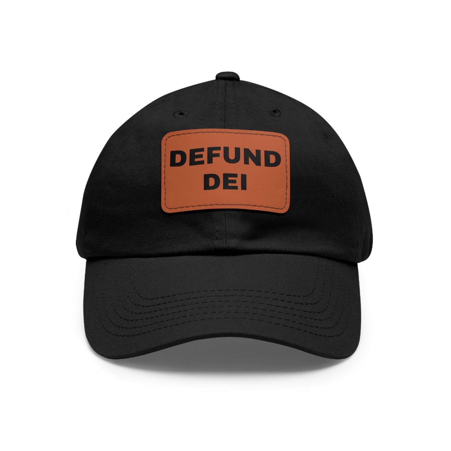 Defund DEI Hat with Leather Patch