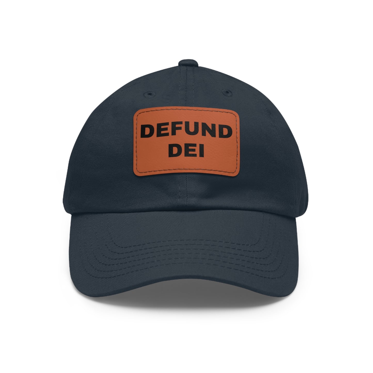 Defund DEI Hat with Leather Patch
