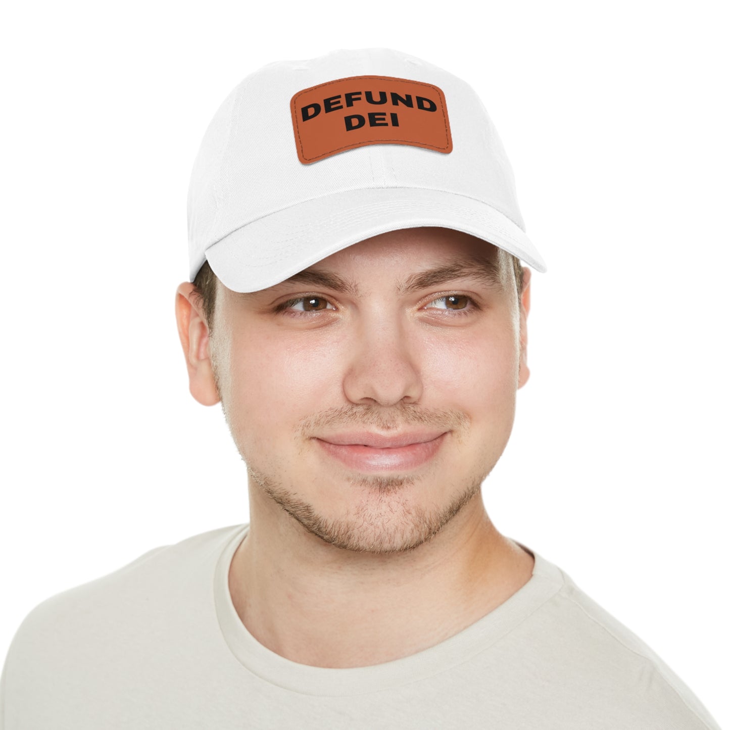 Defund DEI Hat with Leather Patch
