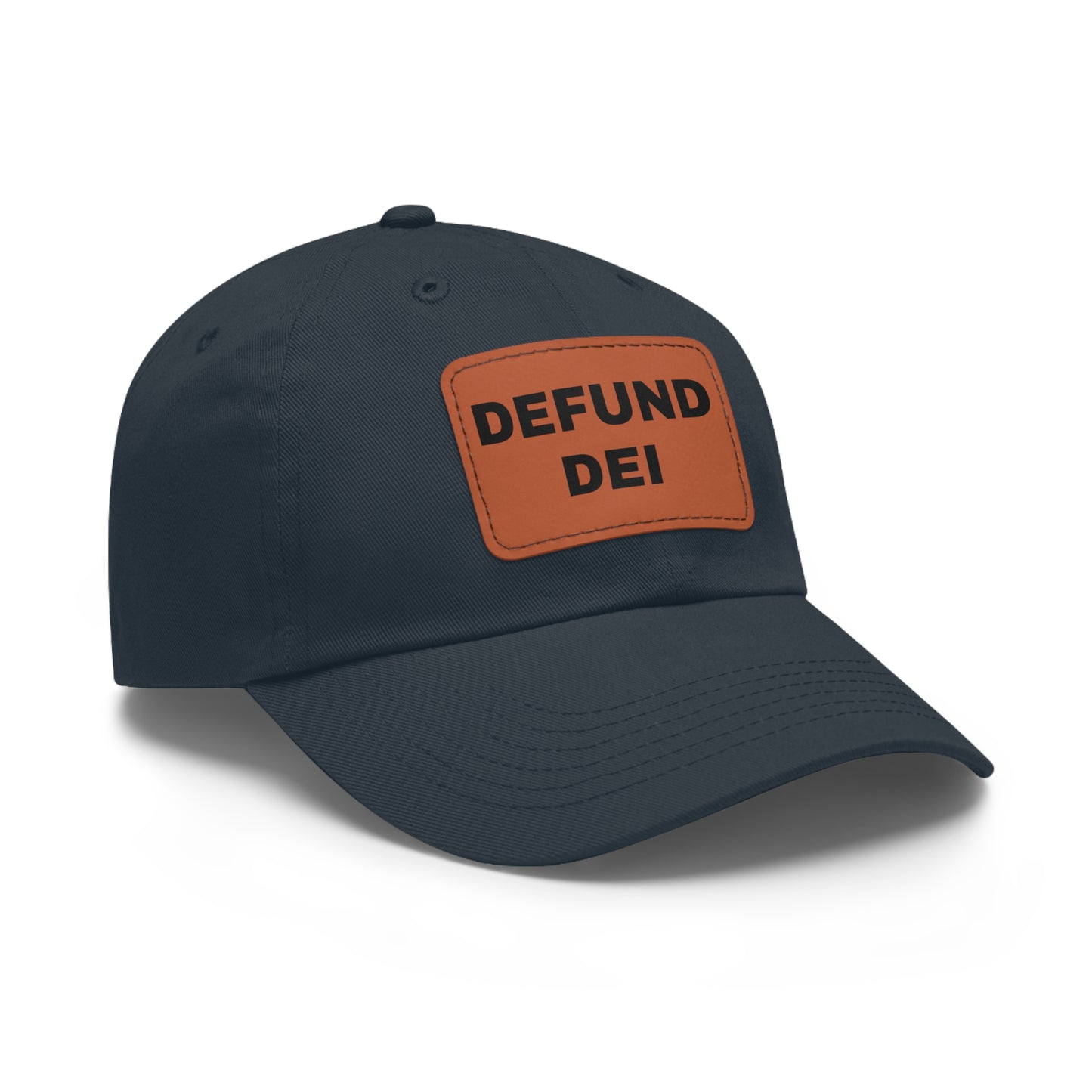 Defund DEI Hat with Leather Patch