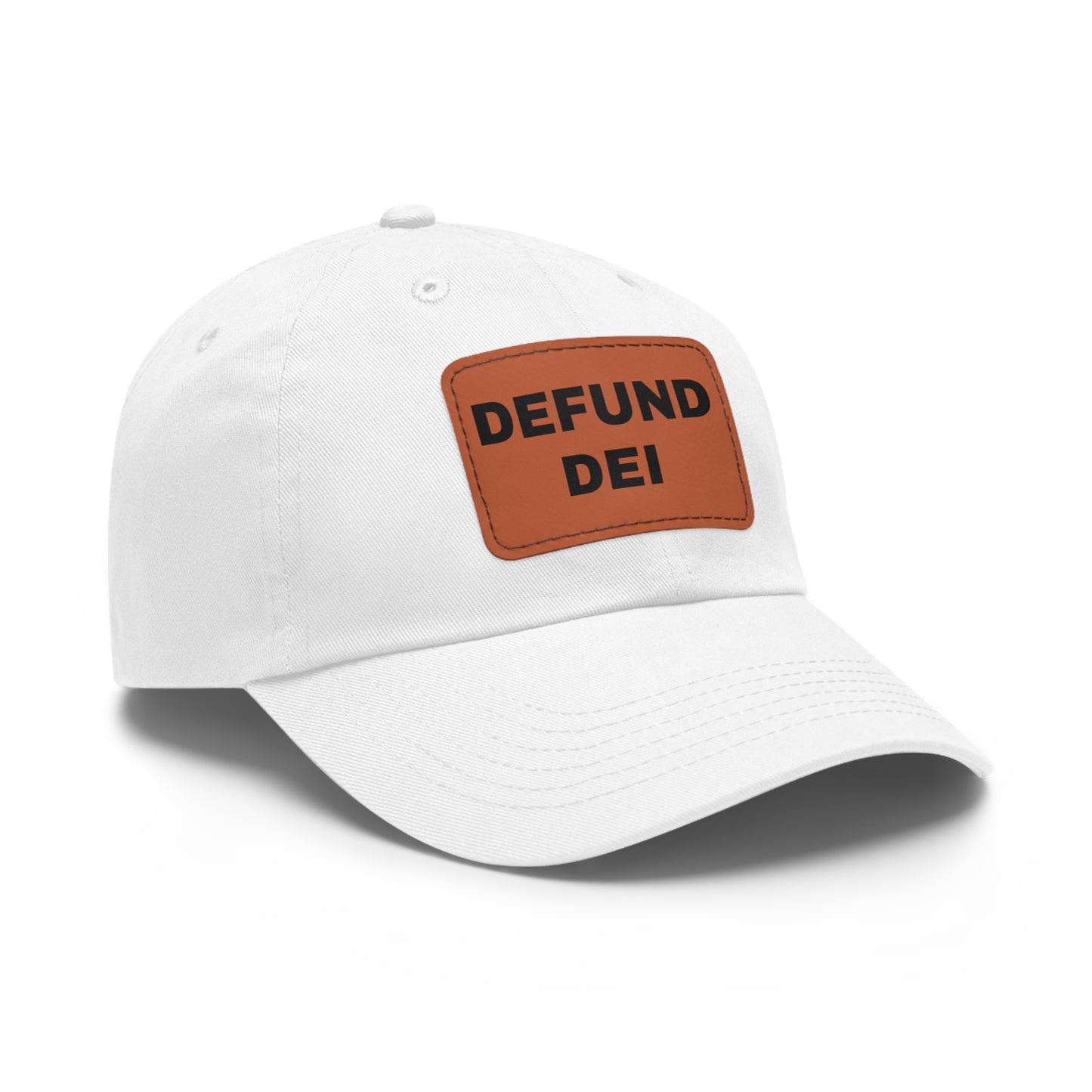 Defund DEI Hat with Leather Patch