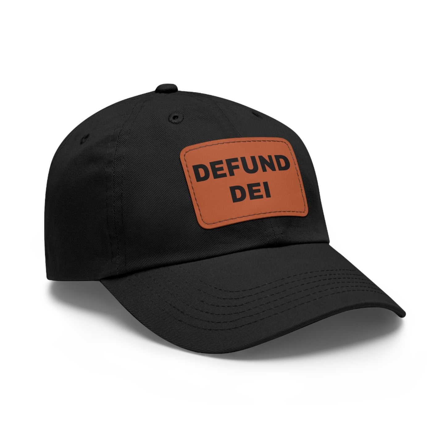 Defund DEI Hat with Leather Patch