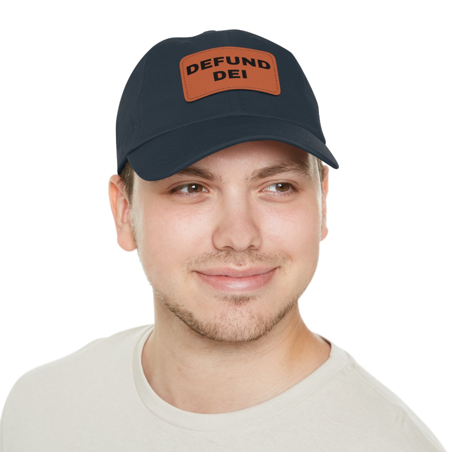 Defund DEI Hat with Leather Patch