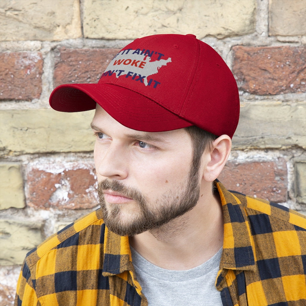 IF IT AIN'T WOKE DON'T FIX IT Hat - Ball Cap (Blue/Red)