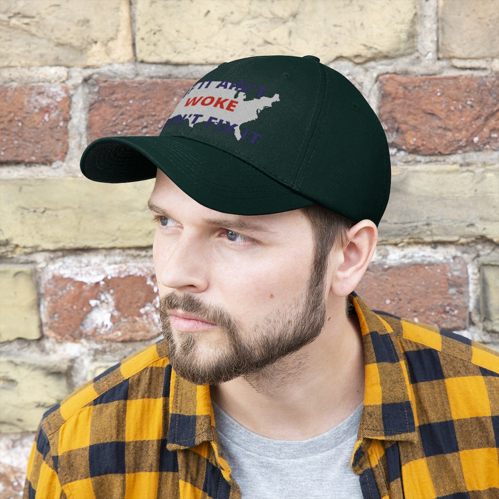 IF IT AIN'T WOKE DON'T FIX IT Hat - Ball Cap (Blue/Red)