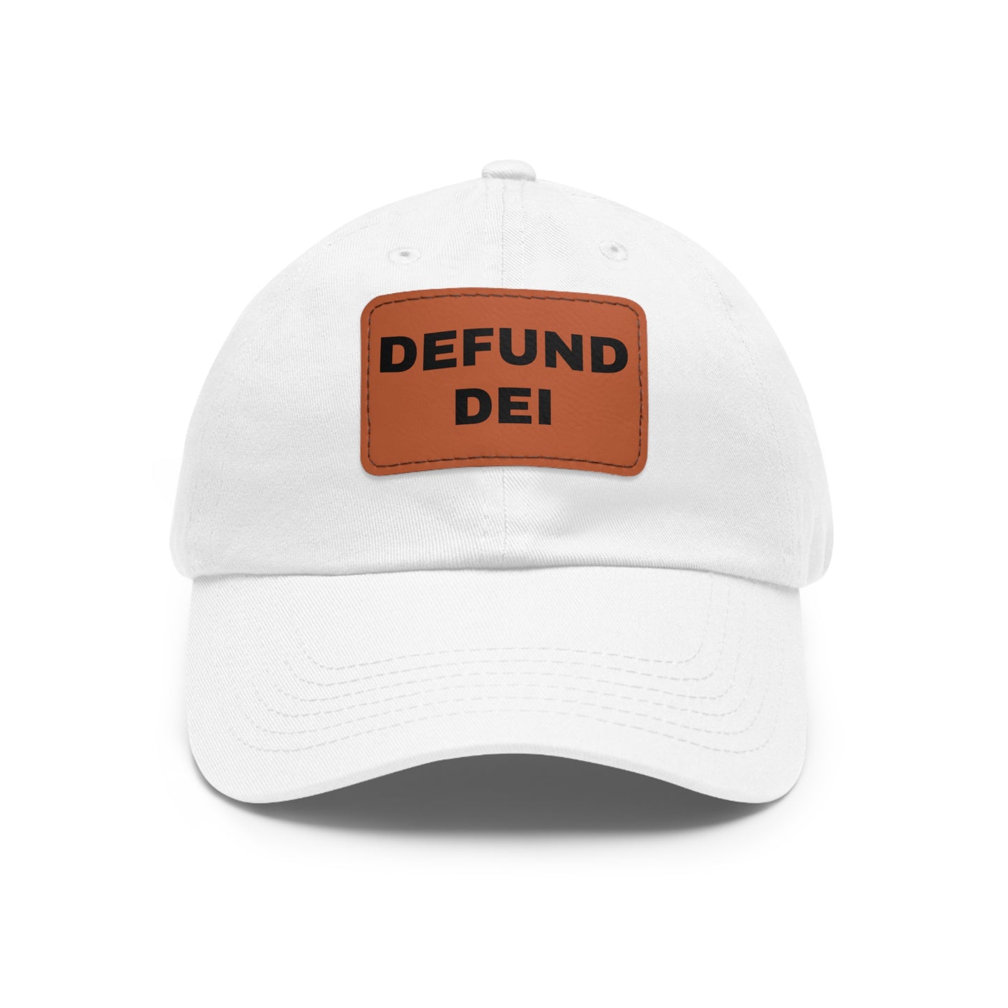 Defund DEI Hat with Leather Patch